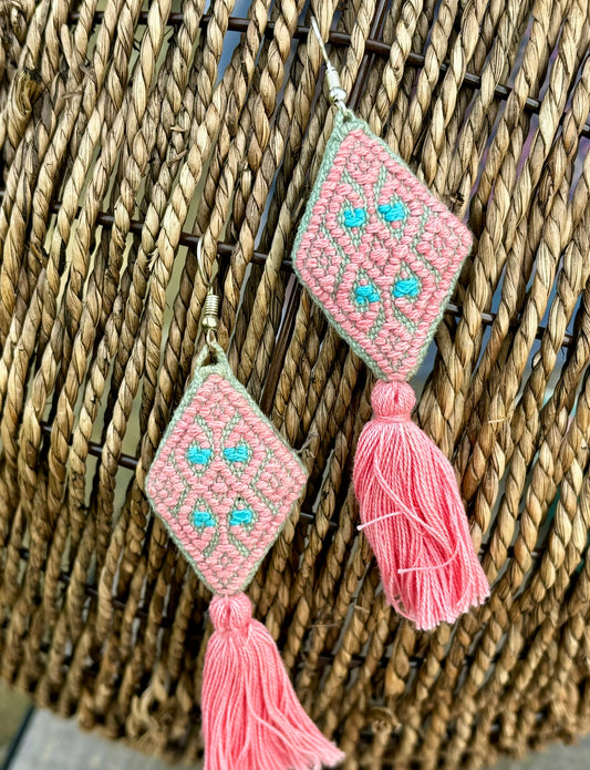 Baby Pink PomPom Earrings