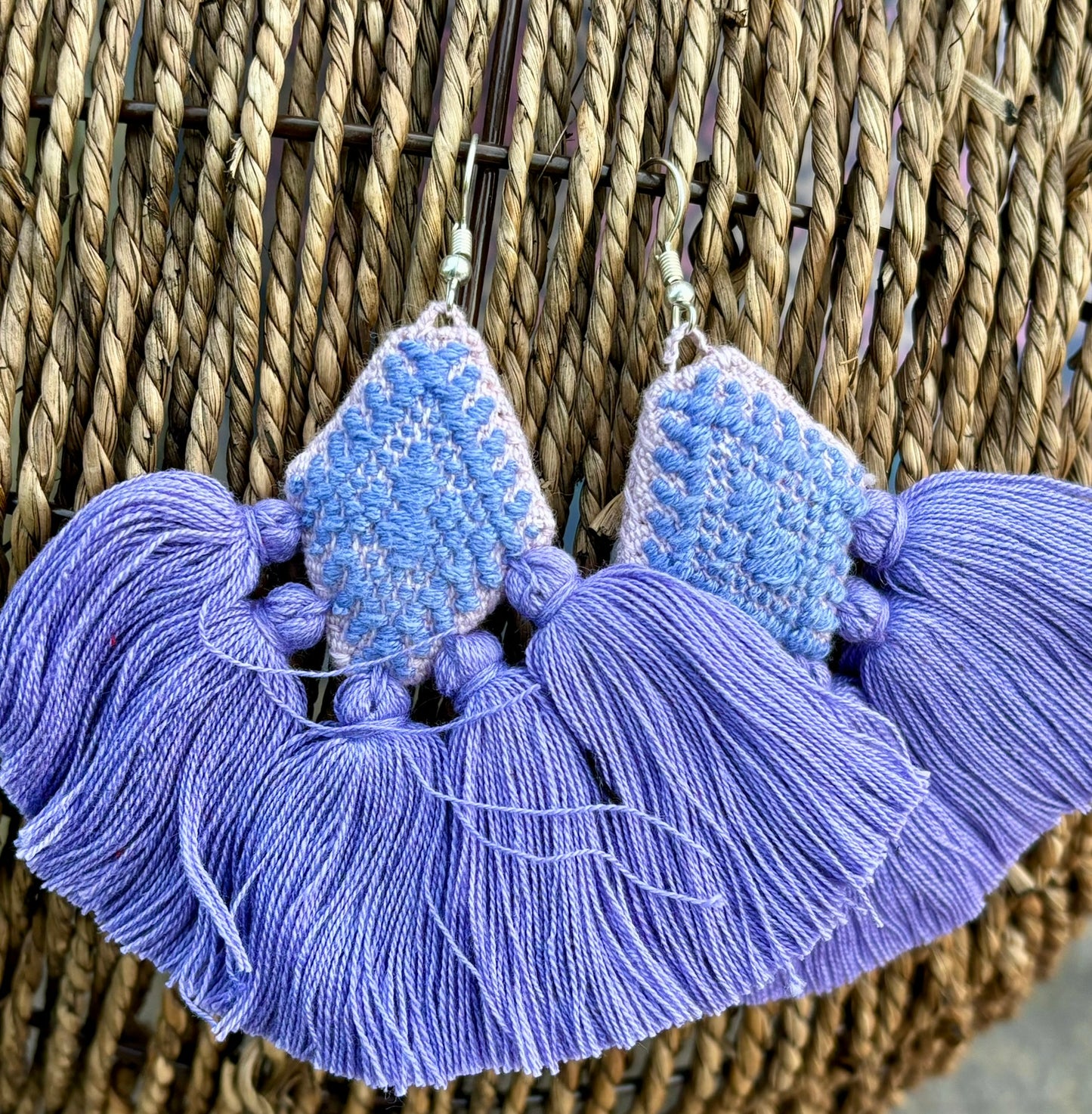 Lavender PomPom Earrings