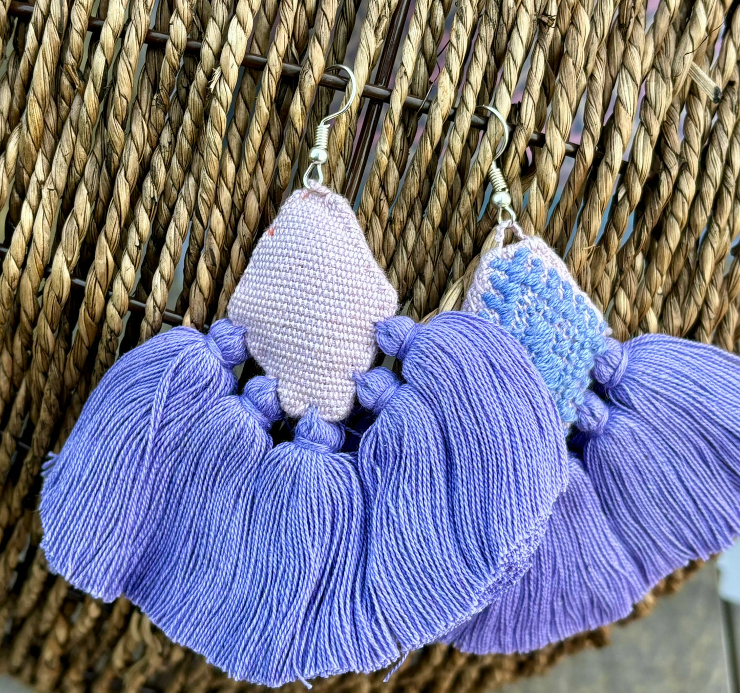 Lavender PomPom Earrings