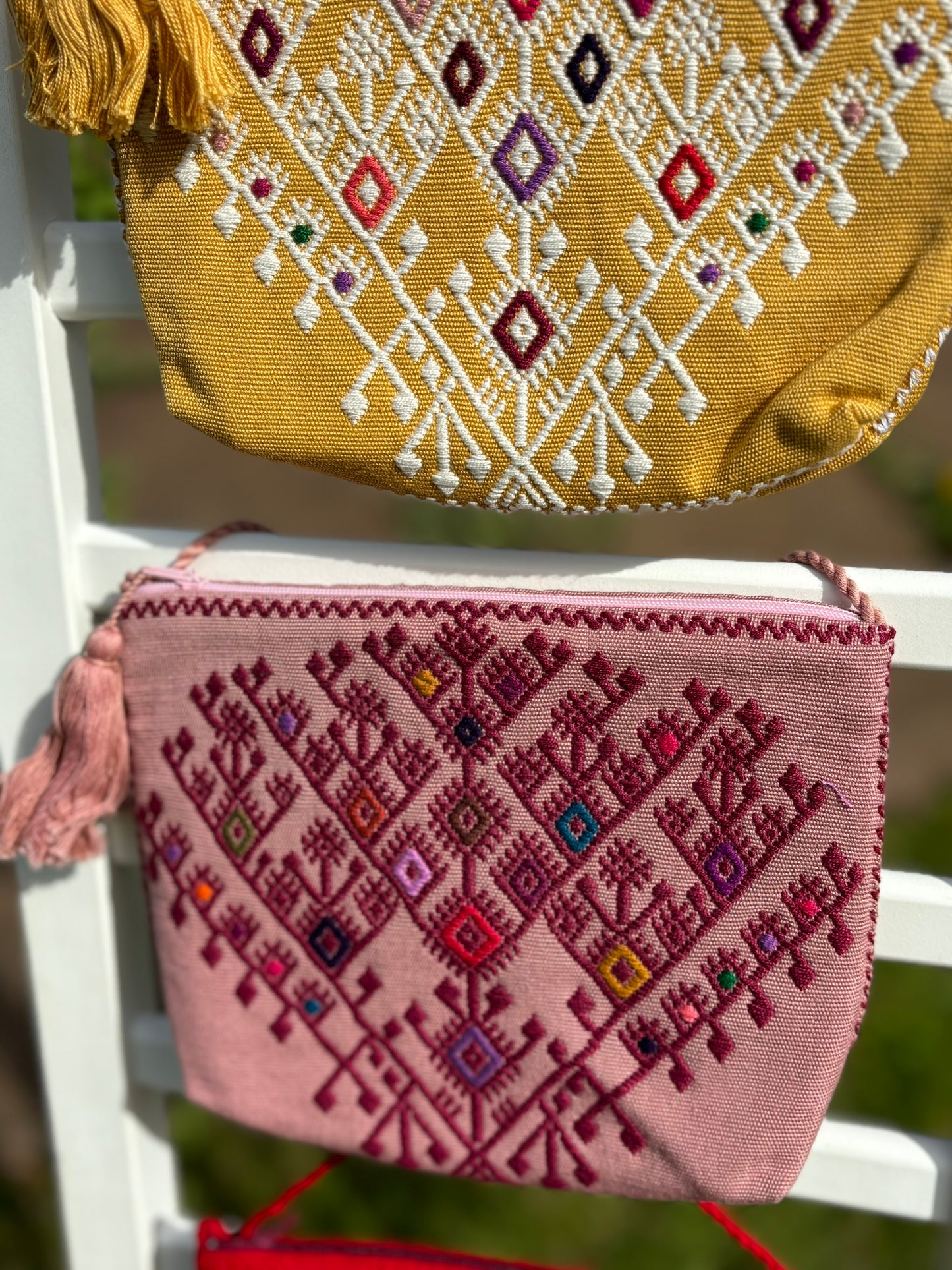 Pink and Multicolored Solana Crossbody