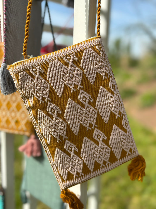 Ochre and White Solana Pouch