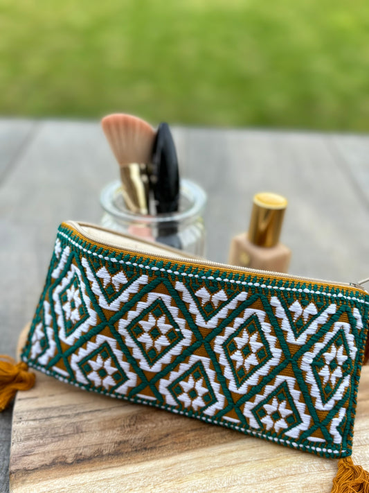 Ochre and Green Pura Pouch