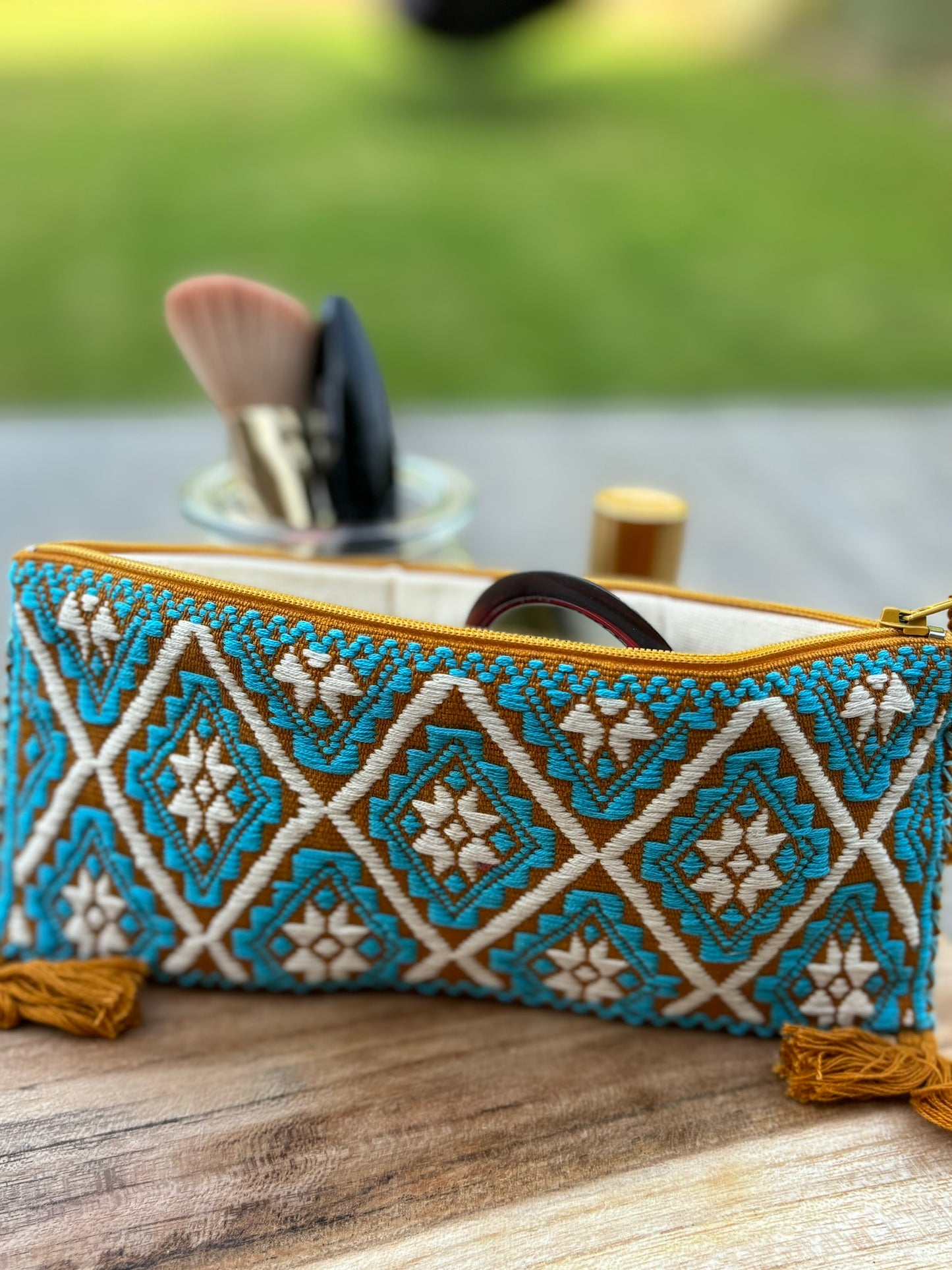 Ochre and Blue Pura Pouch