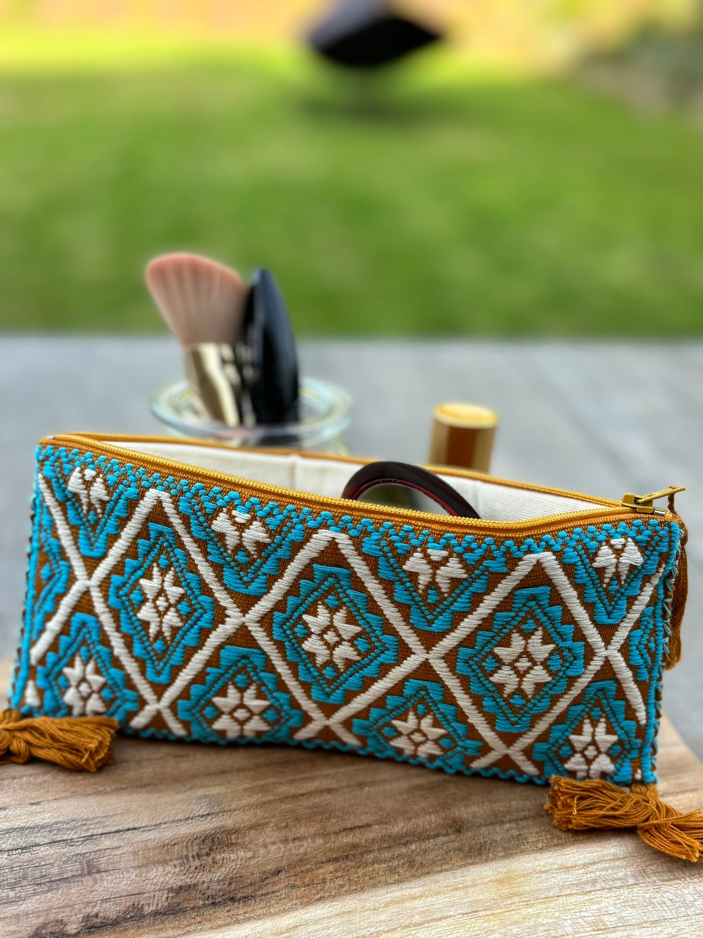 Ochre and Blue Pura Pouch