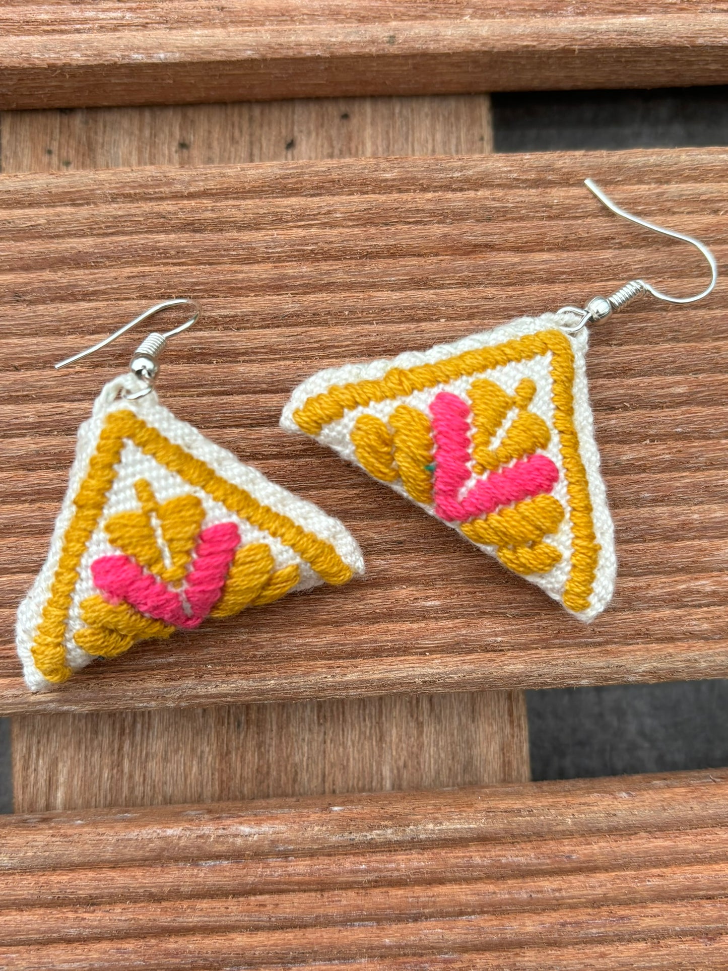 White and Ochre Solana Earrings