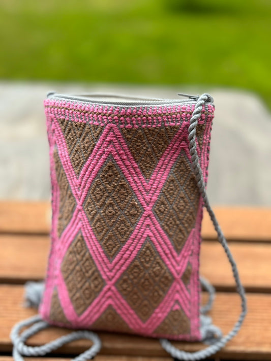 Gray and Pink Solana Pouch