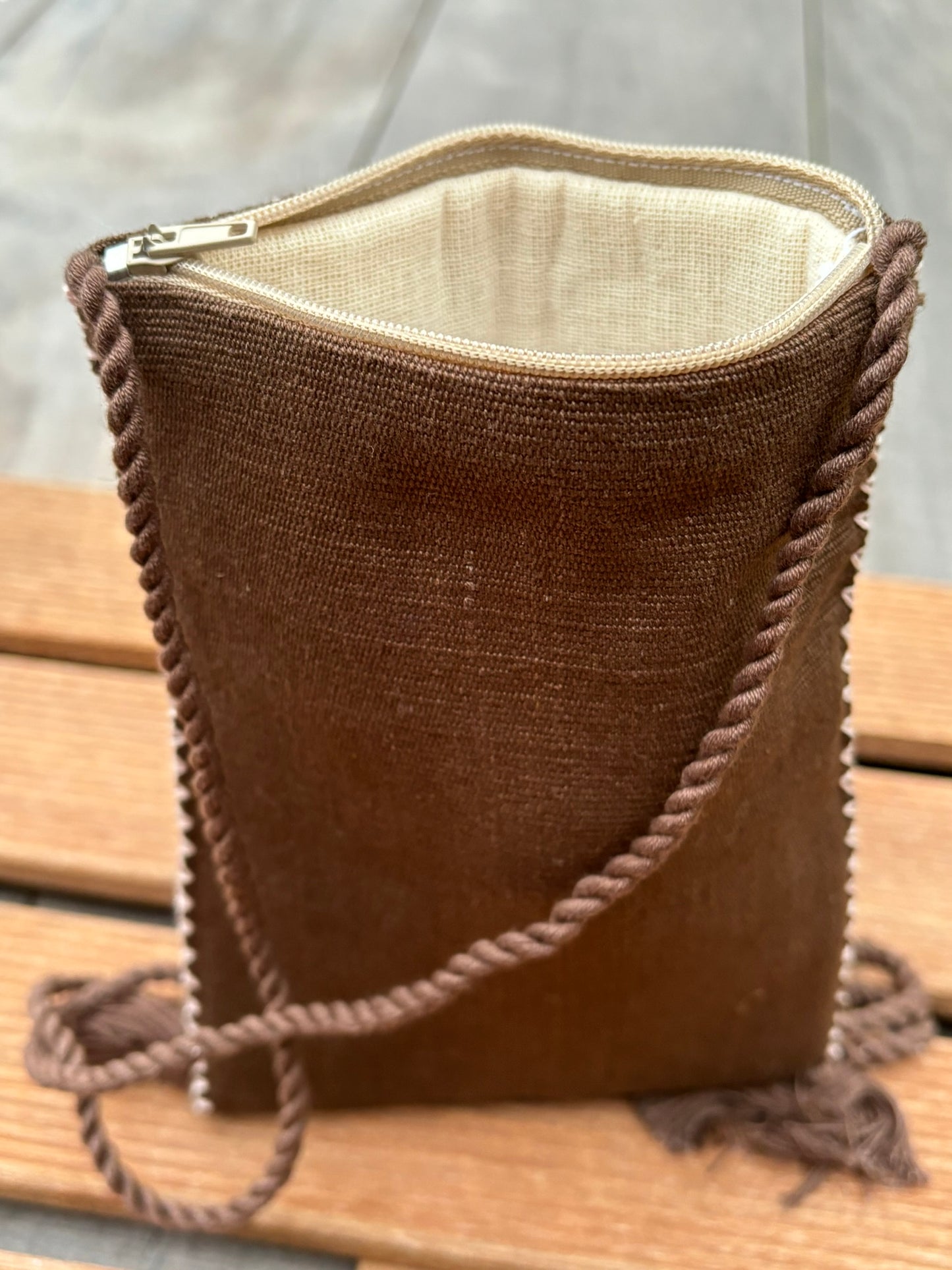 Brown and White Solana Pouch