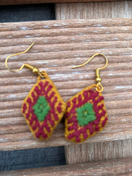 Brown and Green Solana Earrings