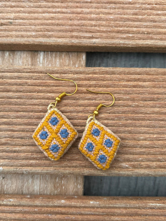 Yellow and blue Solana Earrings