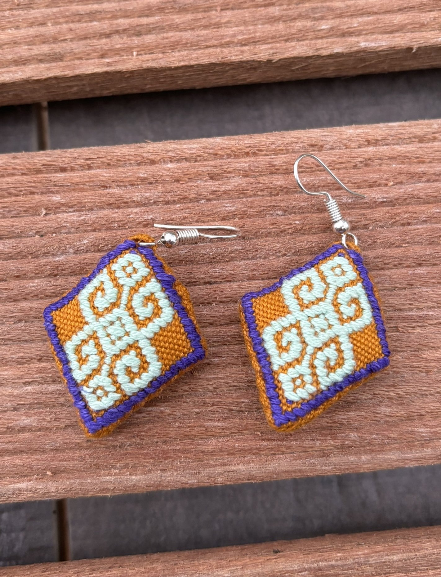 Ochre and Blue Solana Earrings