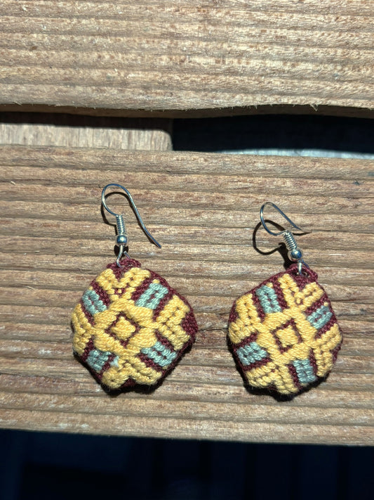 Burgundy and Yellow Solana Earrings