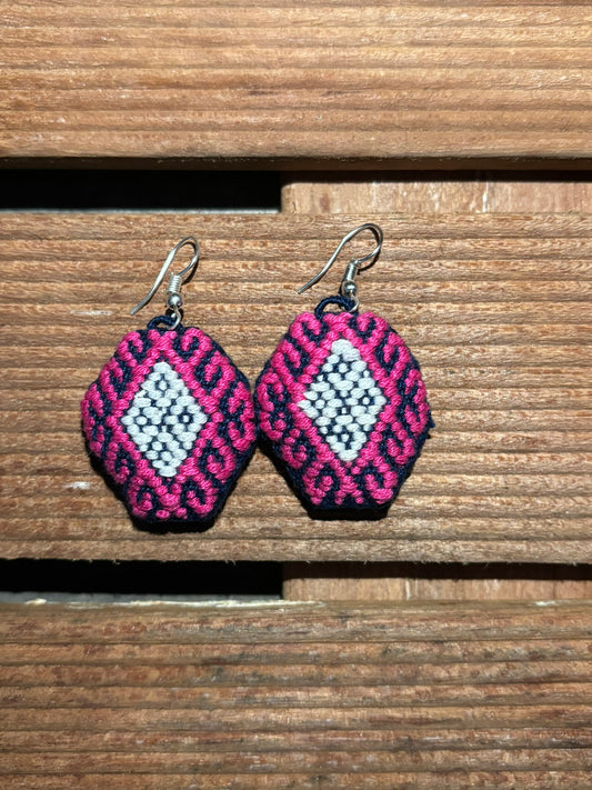 Black and Pink Solana Earrings