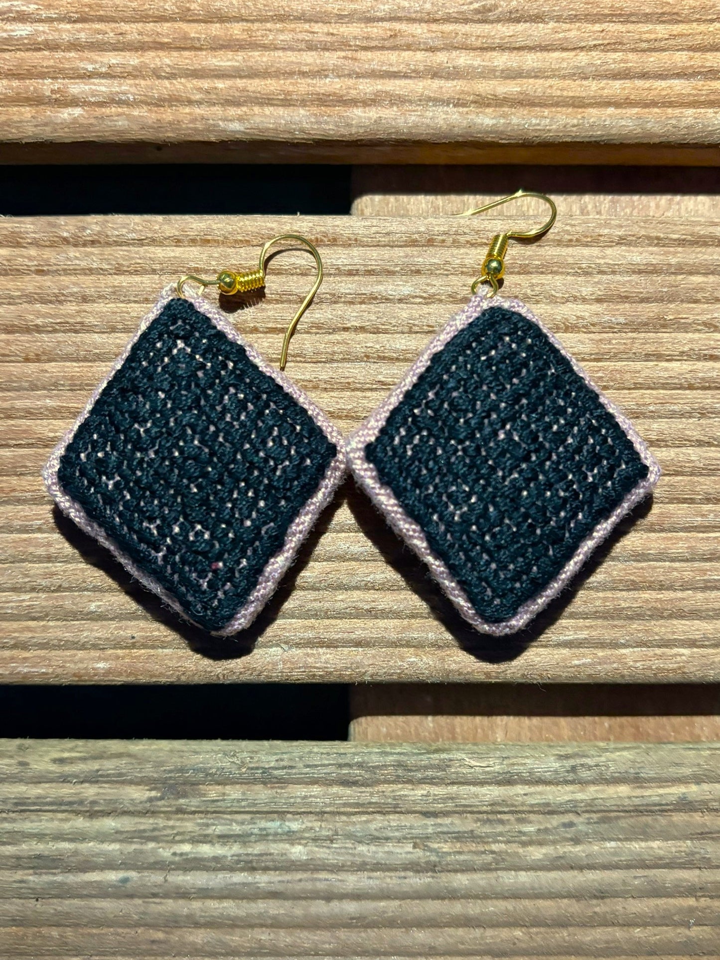 Pale Pink and Black Solana Earrings