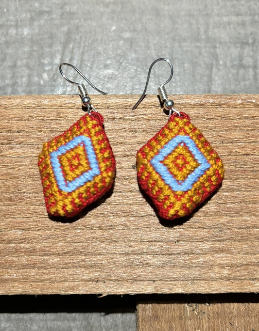 Red and Mustard Solana Earrings