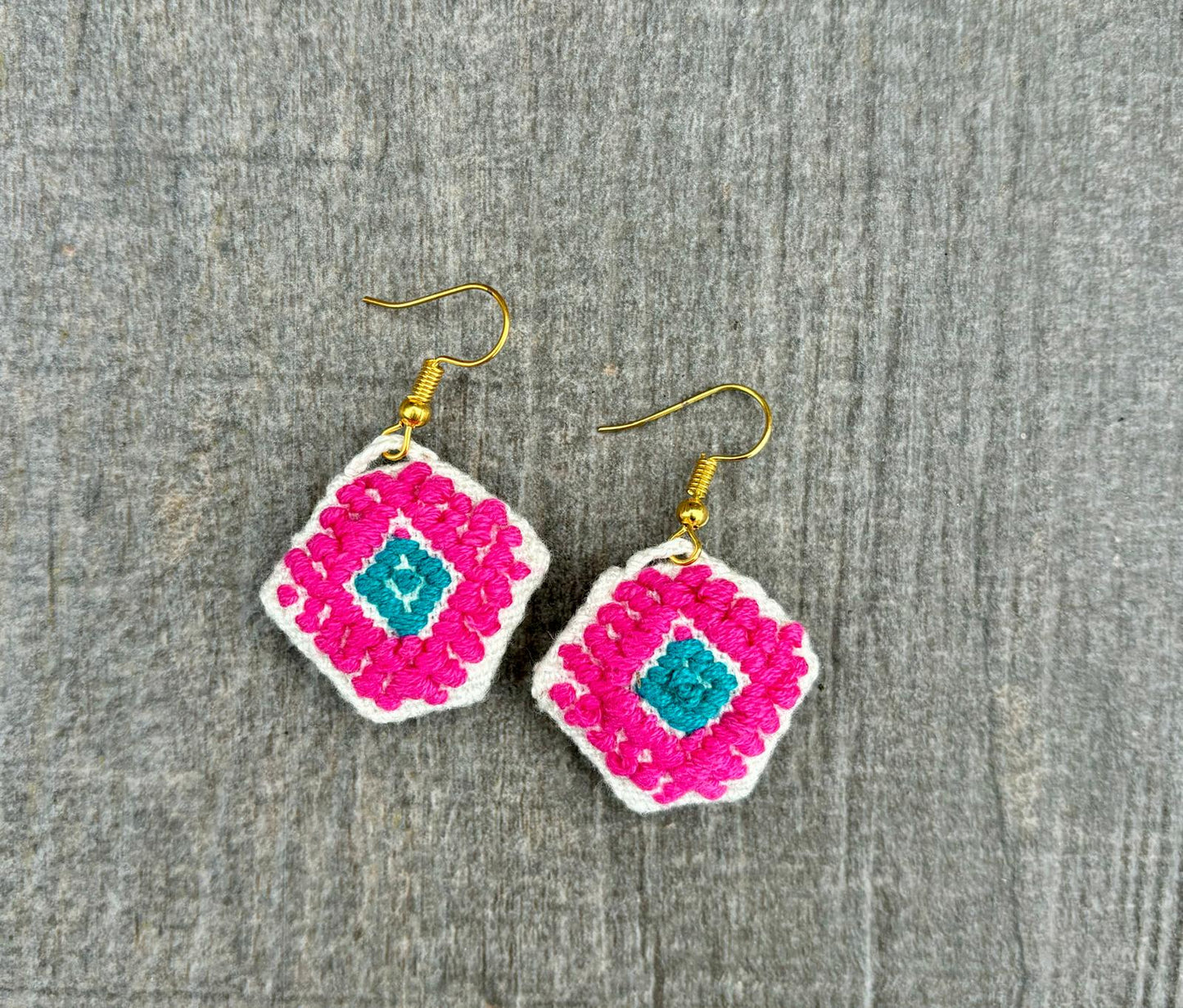 White and pink Solana Earrings